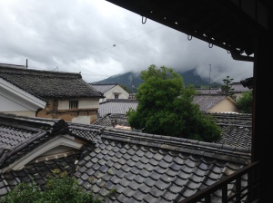 The preserved houses of Uchiko from above
